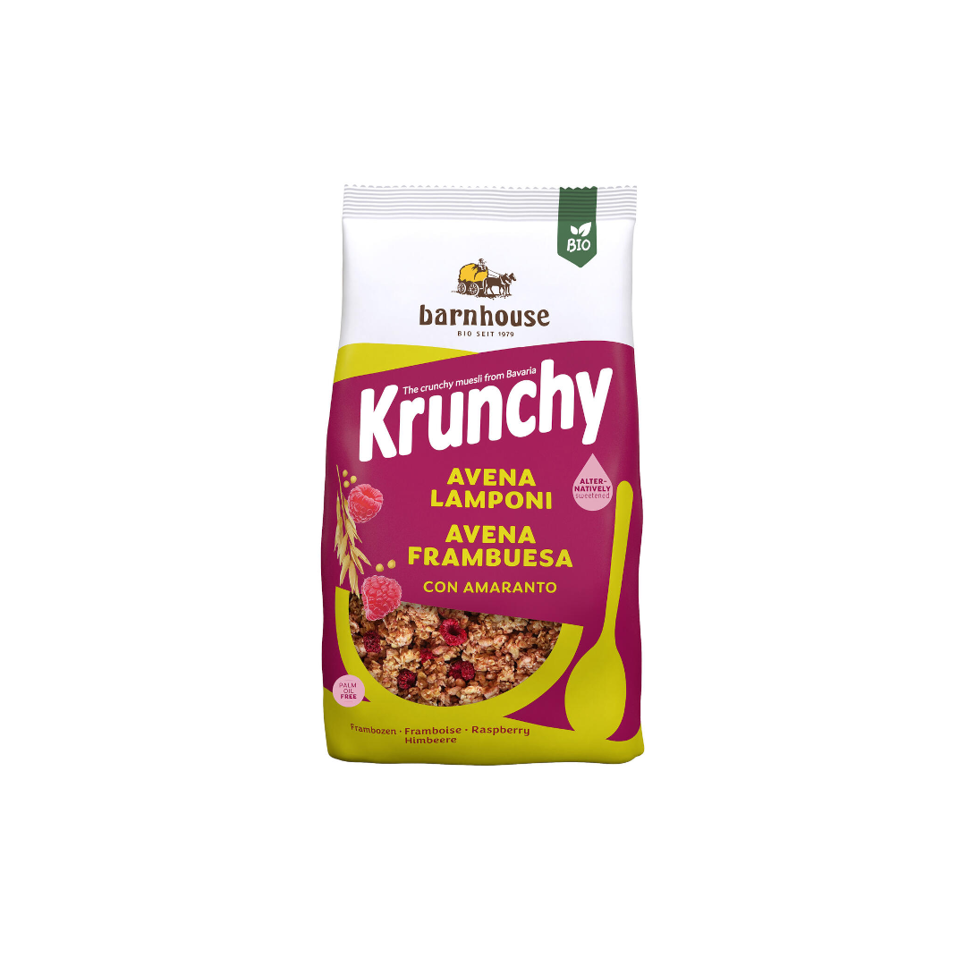 Krunchy muesli croccante di avena e amaranto con lamponi e aronia - Barnhouse