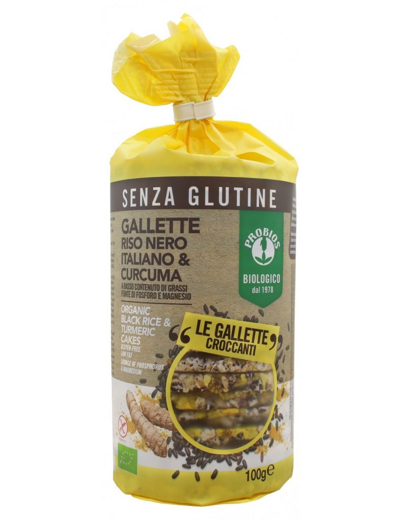 Gallette al riso nero italiano e curcuma - Probios