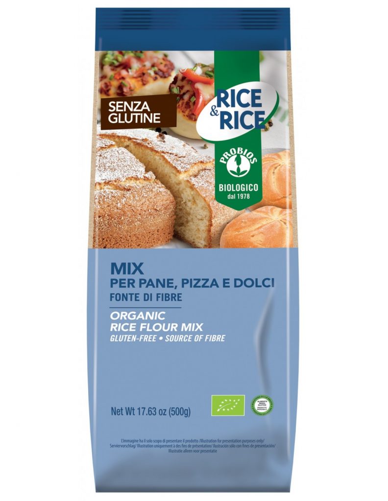 Mix per pane pizza e dolci senza glutine Rice&rice - Probios