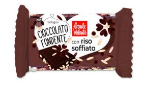 Cioccolato fondente con riso soffiato integrale- Baule volante